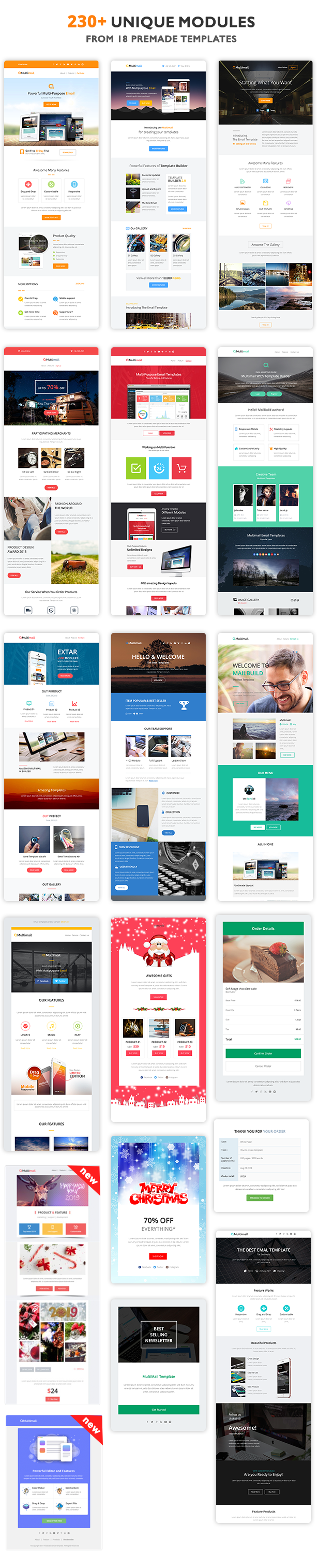 Multimail | Responsive Email Template Set + Builder Online - 4
