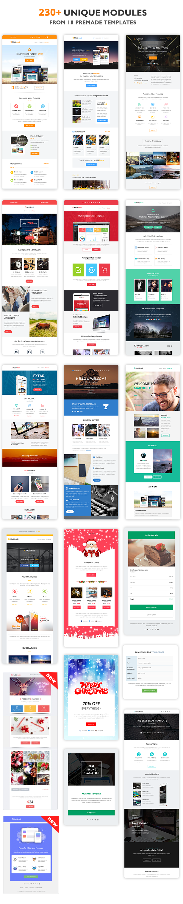 Multimail | Responsive Email Template Set + Builder Online - 4